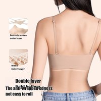 Soutien-gorge invisible sans traces pour femme, style débardeur tout-en-un avec coussinets intégrés, respirant et dos élégant