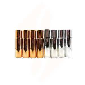 Rỗng <span class=keywords><strong>5Ml</strong></span> 10Ml Vàng Bạc Tinh Dầu Glass Lăn Chai Với Thép Không Gỉ Cuộn Trên Bóng Bán Buôn - Product Image 2