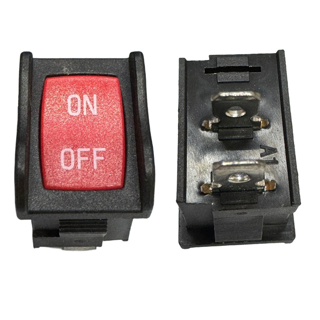 2 Pin 2 Position DIP Rocker Switch Red Button with Edge Protection to Prevent Touching Power Control Switch