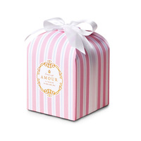 Boîte cadeau en papier recyclable pour chocolats, biscuits, bonbons et friandises de mariage, avec ruban et nœud papillon, pour les fêtes et anniversaires