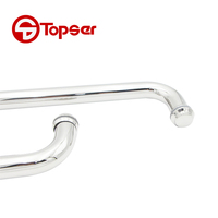 Poignée de porte de Type L en acier inoxydable épaissie de Style CRL 304, poignée de porte en verre de douche chromé poli