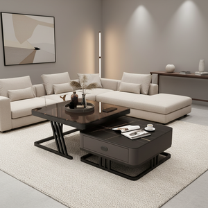 <span class=keywords><strong>Mesa</strong></span> de Centro de Piedra Sinterizada Nórdica Simple Moderna Multifuncional y Móvil, Económica, para Sala de Estar de Apartamentos Pequeños - Product Image 4