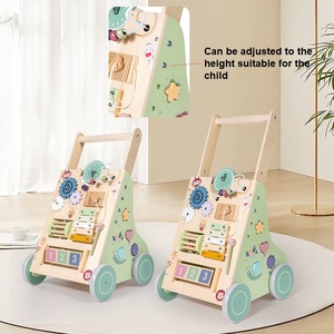 Marche-bébé en <span class=keywords><strong>bois</strong></span>, poussette à pousser et à tirer, jouet d'apprentissage pour tout-petits, jouet éducatif pour le développement - Product Image 4