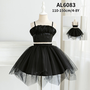 Vestido Formal para Niñas Meiqiai, Estilo <span class=keywords><strong>Elfo</strong></span> Oscuro, Vestido Tutú Inspirado en el Ballet, Plumas Negras, Vestido Corto de Cumpleaños AL6083 - Product Image 4