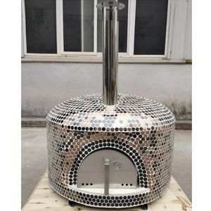 Base de piedra Balcón doméstico Horno de cúpula de pizza de cerámica Mesa individual Horno de pizza para el hogar Horno de leña para exteriores - Product Image 4
