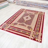 YILONG 183x274cm motif de rose rouge tapis noué à la main tapis chinois en soie fait main
