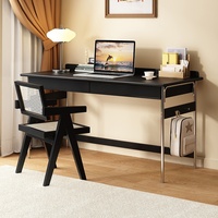 Escritorio Moderno para Oficina en Casa con Estante de Almacenamiento Integrado y Silla Ergonómica para Estudiar y Trabajar desde Casa