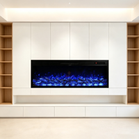 Cheminée électrique encastrée linéaire de 72 pouces avec télécommande CE, flamme LED multicolore, verrouillage enfant, vente en gros pour hôtels, villas et commerces