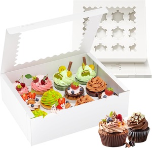 Cajas para Cupcakes con Ventana y Laminado Mate, Paquete de 12 Unidades, Aptas para Alimentos, Ideales para Fiestas de Cumpleaños, Días Festivos y <span class=keywords><strong>Sushi</strong></span> - Product Image 2