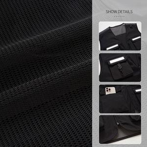 Chaleco Multibolsillos para Hombre, Chaleco de Trabajo para Exteriores, Transpirable y Cómodo, Chaleco Reflectante de Alta Visibilidad, Chaleco con Logotipo Personalizado para Hombre - Product Image 2