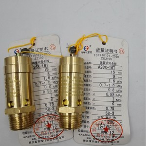 Válvula de seguridad de resorte Fuyu A28X-16T DN15 para compresor de aire, válvula de alivio de presión de elevación completa, puerto de 1/2 pulgada - Product Image 1