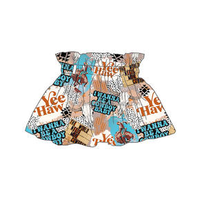 2022 confortevole Casual estate occidentale lascia andare ragazze stampa modello bambina gonna elastica a vita alta gonna Tutu moda bambino - Product Image 4