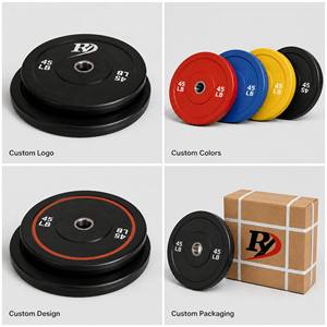 Factory Wholesale Custom Logo 10-45lbs Bumper Plate for Olym <strong>Barbell</strong> bar Fitness Equipment Weightlifting Rubber Weight Plates - Product Image 5