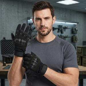 Gants tactiques d'extérieur à doigts entiers avec sangle de poignet réglable, antidérapants, respirants, imperméables, en polyester, protection sportive unisexe - Product Image 5