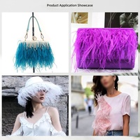 Frange de plumes d'ému rose de 1 m, pour la décoration de robes et de vêtements, accessoires pour coiffes indiennes et artisanat de carnaval
