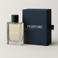 Boîte-cadeau d'emballage de parfum personnalisée en usine, boîte à tiroir en carton, cartouche de parfum, flacon de parfum vide de 50 ml