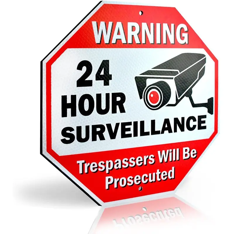 Камера видеонаблюдения с алюминиевыми/пластиковыми знаками, охранная сигнализация для дома, 24 часа в сутки, металлическая, без ограничений