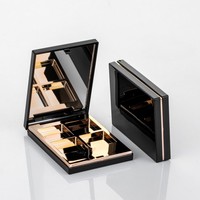 Boîte de maquillage carrée quatre couleurs fabriquée en usine pour fards à paupières, poudres, blush et crèmes – Emballage nude