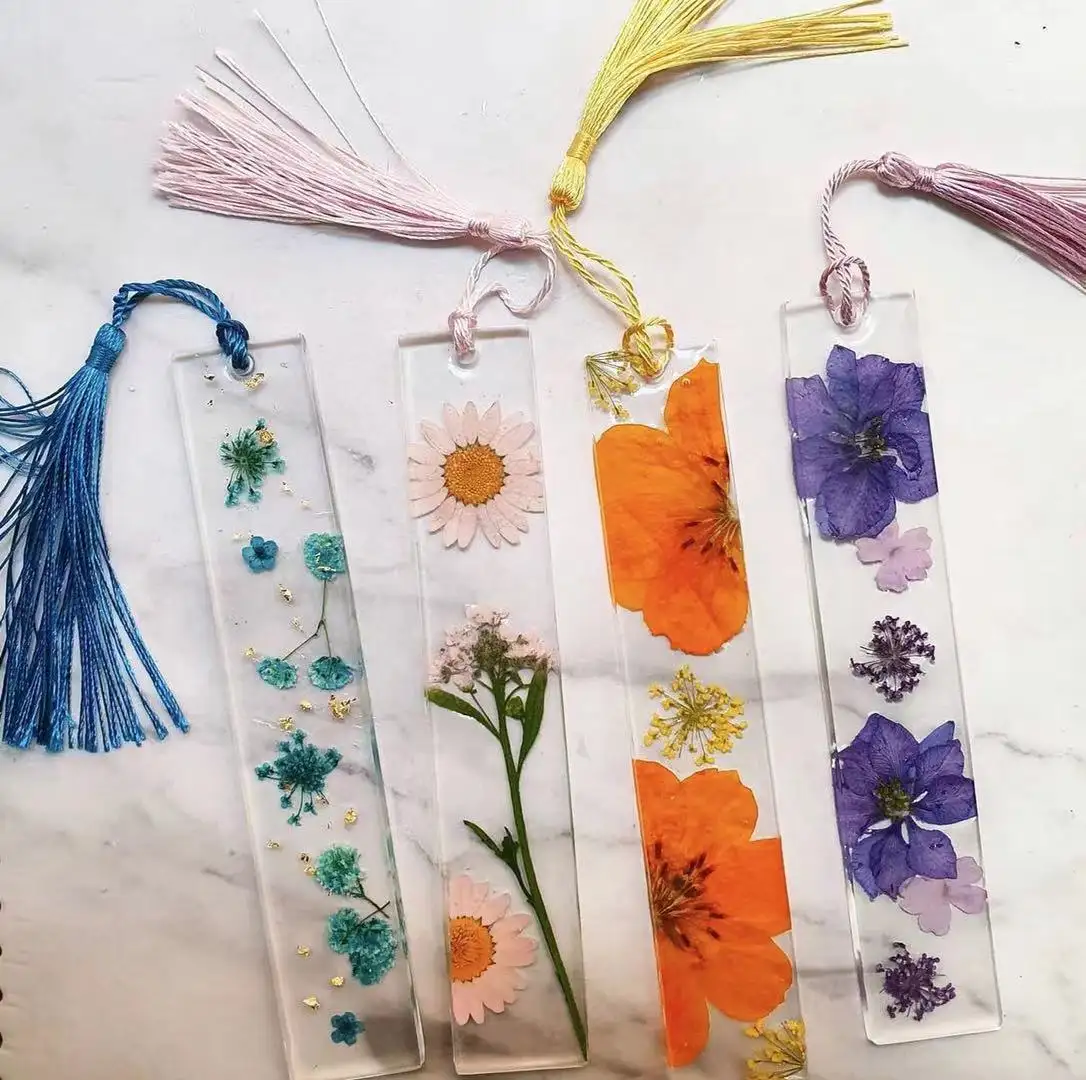Creative new handmade epoxy glue dried flower ornaments book-press resin home decoration crafts bookmark