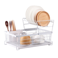 Support de rangement de comptoir de cuisine en métal minimaliste Hot Mail pour bols et baguettes, avec égouttoir double couche, multifonctionnel
