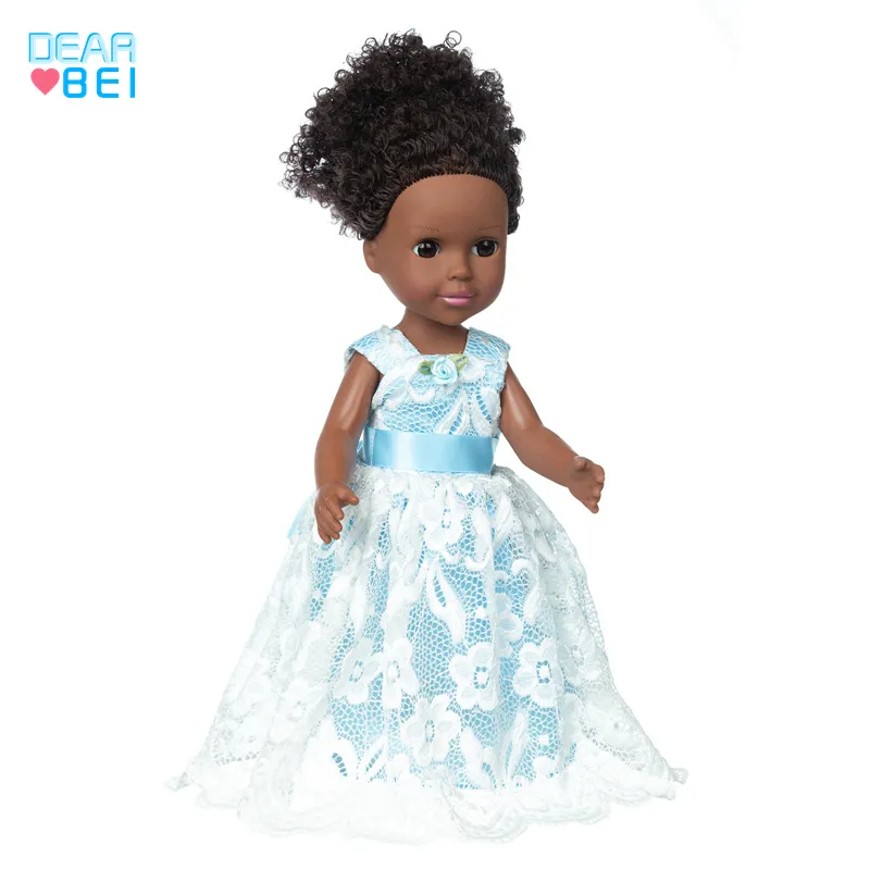 Realistico vinile Baby Girl Doll - Reborn African Reborn Doll Black African Black Baby Cute Curly Black 35CM Vinyl Baby Toy Gift