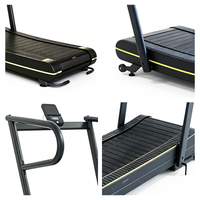 Tapis roulant mécanique incurvé commercial non motorisé avec écran LED, moniteur de fréquence cardiaque sans fil, pour usage domestique