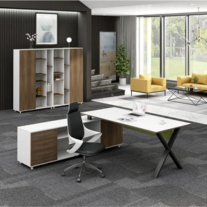 Modern Executive <b>Desk</b> Wooden Boss Manager Office <b>Table</b> Convertible MFC Material for Home or School Office Use - Product Image 4