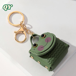 QY กระเป๋าใส่เหรียญหนัง PU รูปกบน่ารักกระเป๋าพวงกุญแจกระเป๋าผ้าสวยจี้เคสหูฟังสำหรับกุญแจรถและคู่รัก - Product Image 6