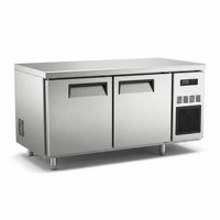 Réfrigérateur professionnel commercial à 2 portes sous comptoir en acier inoxydable 304 201, table de travail réfrigérée