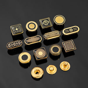 KUNSHUO Zinc Alloy Rectangle Custom Engraved Logo Eco-Friendly Snap <b>Buttons</b> for Abaya & Thobe Clothing - Product Image 3