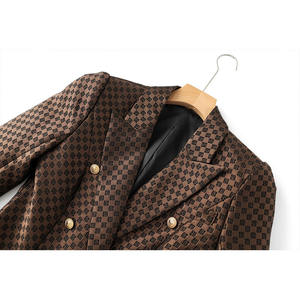 HIGH STREET Newest SS Designer Jacket <span class=keywords><strong>Mujer</strong></span> Doble botonadura Slim Fitting Monogram Jacquard Blazer - Product Image 4