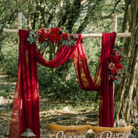Guirnalda de Rosas de Seda Hechas a Mano D477, Arco de Flores Artificiales para Decoración de Bodas al Aire Libre; Fábrica