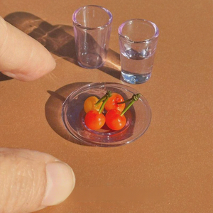 Miniaturas de Vasos y Platos de Vidrio Transparente de Colores para Casa de Muñecas Blythe, Accesorios de Escena BB11 - Product Image 3