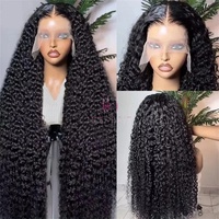Perruques en cheveux humains 100% naturels, vente en gros, cheveux vierges péruviens, cuticules alignées, afro bouclé crépu, fermeture en dentelle 13x4, devant noir, longues pour femmes