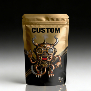 ถุงซิปล็อคพลาสติกกันกลิ่นแบบตั้งได้ ขนาด 3.5 กรัม และ 7 กรัม พิมพ์ลายตามสั่ง ปิดผนึกด้วยความร้อน ผลิตจากฟิล์มโพลีเอสเตอร์ - Product Image 2