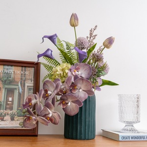 CallaFloral Ramo de Orquídeas Phalaenopsis Artificiales CF02049 Decoración para Bodas y Hogar Plástico PU Goma Suave Hidropónica - Product Image 1