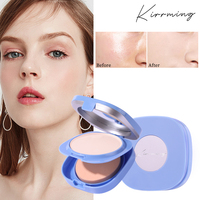 Poudre Compacte Matifiante Contrôle Sébum Effet Flou Longue Tenue Imperméable avec Miroir pour Maquillage Quotidien Marque Privée