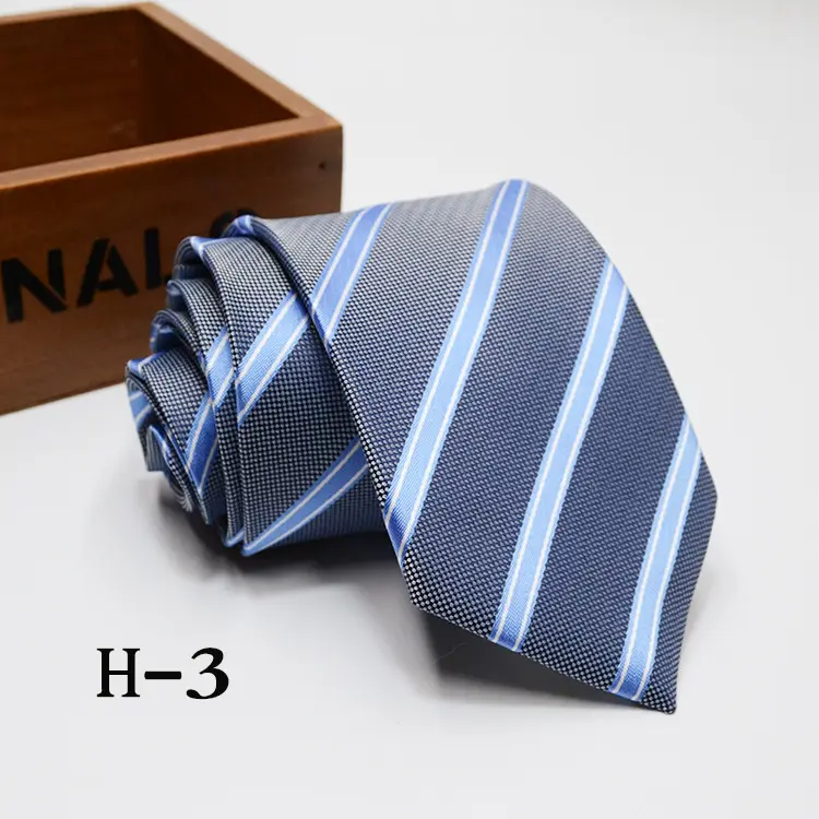 Men's Polyester Necktie Striped Polyester Neck Ties Fashion Ties Accessories Gravatas for Wholesale Men's Suits