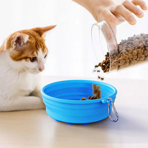 Ciotola da Viaggio Pieghevole in Silicone per Animali Domestici, Doppia, Portatile, con Base a Ventosa, per Alimentazione Lenta e Acqua, Ideale per l'Estate e l'Esterno - Product Image 2