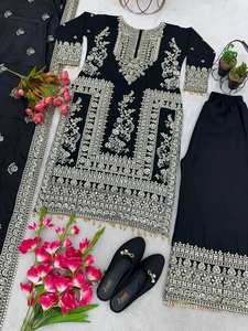 Exclusivo Salwar Kameez Indio Pakistaní Listo para Usar, Lavable a Máquina, Diseño Étnico Moderno, Bordado para Mujer, Ropa de Fiesta - Product Image 6