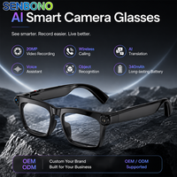 Lunettes Intelligentes SENBONO M10A avec Traduction IA, Caméra HD 20MP 2592x1936px, 30fps, Appel Sans Fil, Enregistrement, OEM/ODM
