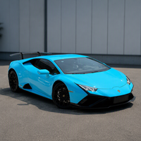 HIGHCOOL cristal ciel bleu clair voiture vinyle Wrap Super brillant auto-cicatrisant PVC vinyle anti-rayures protection accessoires extérieurs