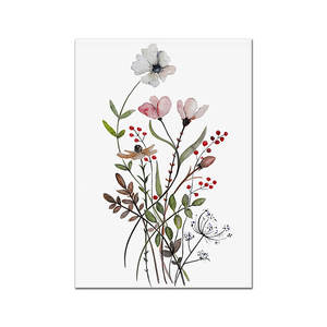 بوهيمي ملصقات زهرة النباتات من القماش مطبوعة بصورة حديثة ديكور لوحات جدارية مع إطار - Product Image 4