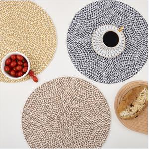 Napperon rond en papier tressé en <span class=keywords><strong>toile</strong></span> <span class=keywords><strong>de</strong></span> <span class=keywords><strong>jute</strong></span> Tabletex pour tables à manger Tapis <span class=keywords><strong>de</strong></span> <span class=keywords><strong>table</strong></span> en papier naturel résistant à la chaleur <span class=keywords><strong>de</strong></span> 15 pouces - Product Image 1