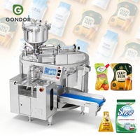 Machine de remplissage et de scellage de sachets Doypack à bec verseur pour liquides, format petit, 6 têtes de remplissage