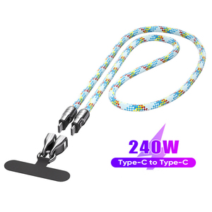 <span class=keywords><strong>สาย</strong></span>ชาร์จเร็ว 240W 5A Type-C <span class=keywords><strong>สาย</strong></span>ทองแดงแท้ ยาว 120 ซม. พร้อมสายคล้องข้อมือ สำหรับสมาร์ทโฟน IOS และเครื่องพิมพ์ - Product Image 2