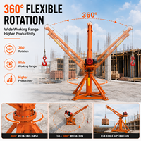 Mini-grue de construction électrique 1 tonne 220V, palan de levage de matériaux de construction, grue à bras articulé