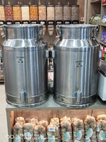 ECOBOX Bidon en acier inoxydable de qualité alimentaire avec robinet pour lait, huile, jus, eau et huile d'olive