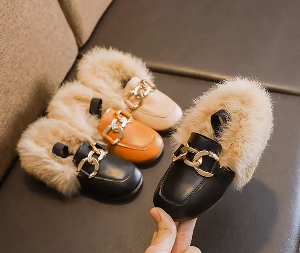 Korean 2021 kids autumn and winter new children's casual shoes metal button dress girl shoes