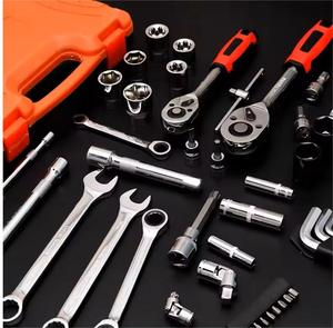 Scatola di strumenti per la riparazione di macchine cromate da 61 pezzi Herramientas combinazione Hardware fornisce chiavi chiave a cricchetto Set scatola - Product Image 5